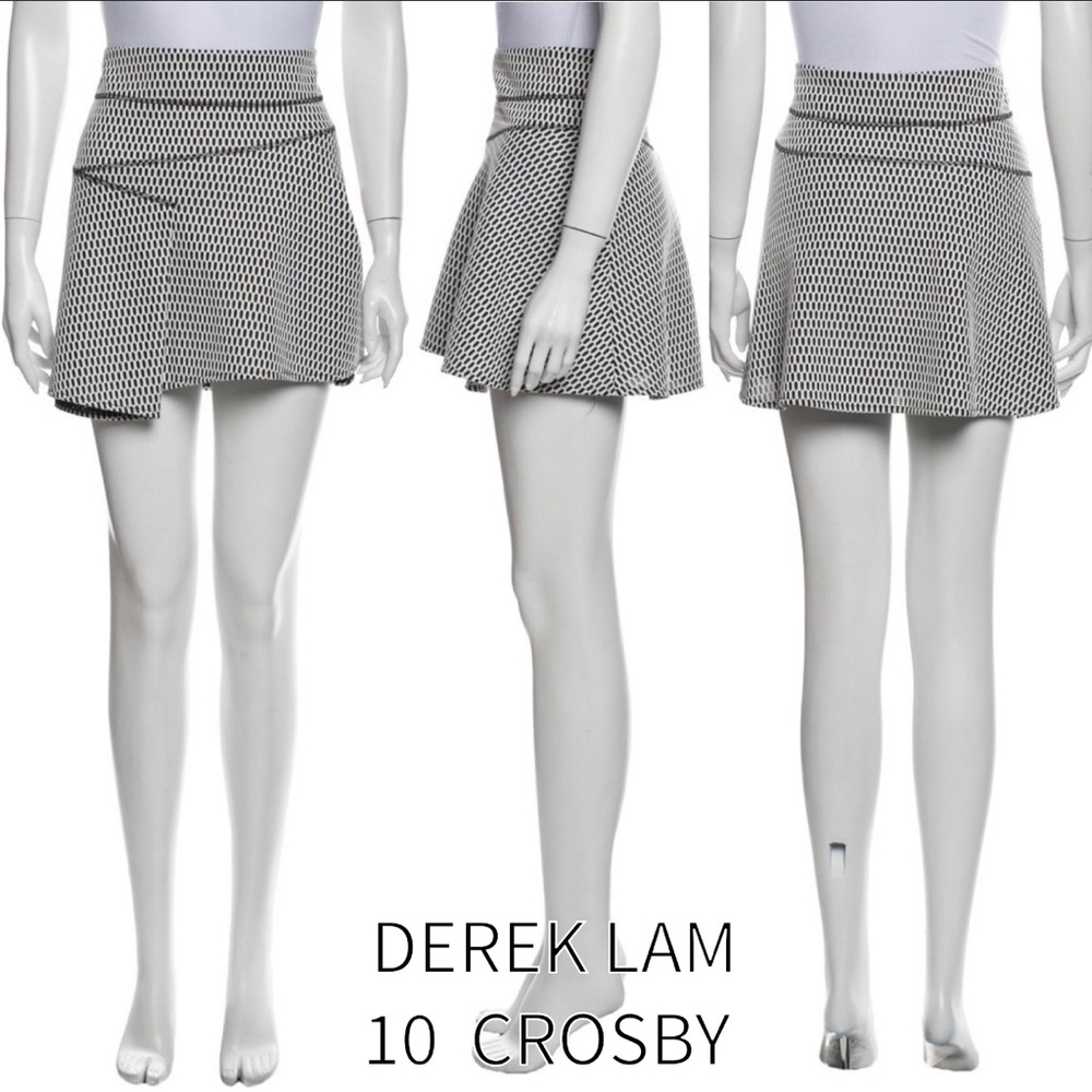 🚫SOLD🚫 Derek Lam 10 Crosby B&W Asymmetric Mini Skirt NWT